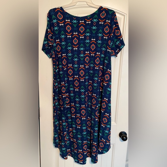 LuLaRoe Plus Size High Low Dress Maternity Blue Orange Green Size: XXXL / 3XL - Picture 2 of 4
